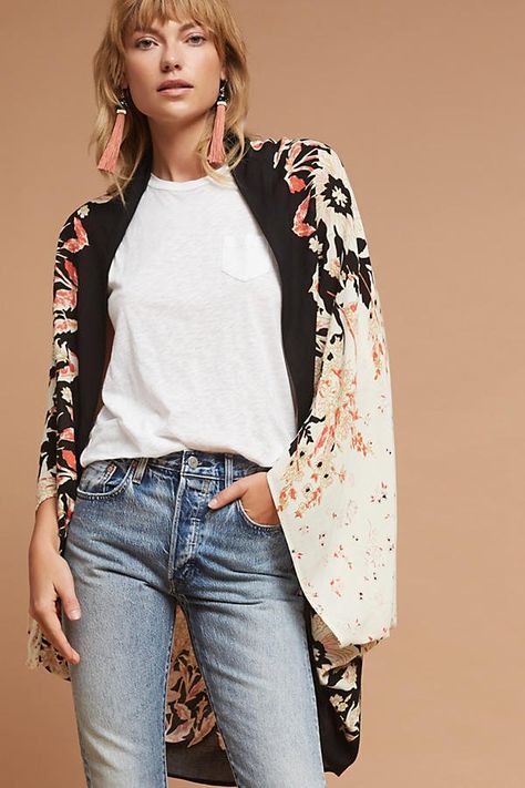 Fashion Trends For 2018 | POPSUGAR Fashion - kimono layer Anthropologie Kimono, Fashion Trend Book, Anthropologie Clothing, Anthropologie Style, Popsugar Fashion, Big Fashion, Bohemian Clothes, Kimono Fashion, Kimonos