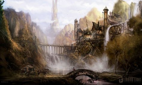 Fable Game, Fable Ii, Fable 2, Heroic Fantasy, Landscape Concept, Fantasy City, Fantasy Castle, Fantasy Places, Game Concept Art