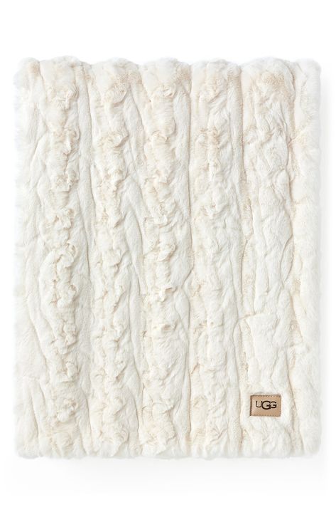 UGG® Ismay Faux Fur Throw Blanket available at #Nordstrom Ugg Blanket, Gucci Floral, Faux Fur Throw Blanket, Faux Fur Pillow, Bee Embroidery, Fur Pillow, Fur Throw Blanket, Plaid Throw, Plush Throw Blankets