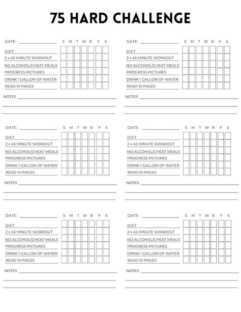 Challenge Tracker Free Printable, 75 Hard Challenge Wallpaper, 75 Hard Workout Ideas, 75 Hard Challenge Tracker Free Printable, 75 Hard Printable, Tracker Free Printable, 75 Hard Challenge Tracker, 75 Hard Challenge, 45 Minute Workout