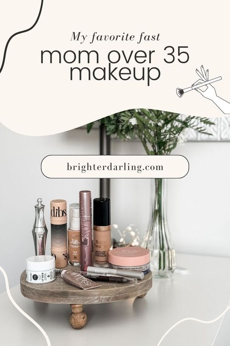 Favorite Busy Mom Makeup Over 35 Elf Concealer, Quick Eye Makeup, Mom Makeup, True Match Foundation, Born This Way Concealer, Brown Liner, Makeup For Moms, Brown Mascara, Bohemian Beauty