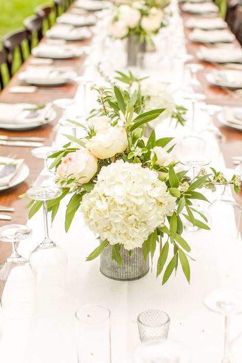 Hydrangea Centerpiece Wedding, White Hydrangea Centerpieces, White Hydrangea Wedding, Wedding Flowers Hydrangea, Hydrangea Wedding, Hydrangea Centerpiece, Hydrangea Arrangements, Hydrangeas Wedding, Weddings By Color