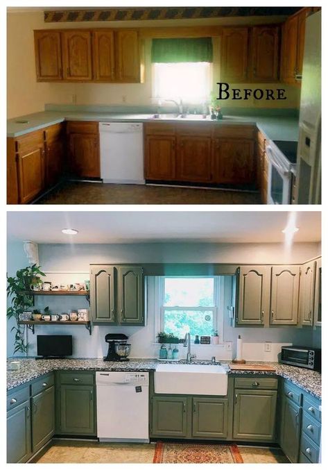 27 Inspiring Kitchen Makeovers- Before and After - Nesting With Grace Model Dapur, Interior Boho, Kitchen Diy Makeover, Kabinet Dapur, Diy Kitchen Renovation, Decor Ikea, Interior Vintage, Classic Kitchen, Kitchen Redo