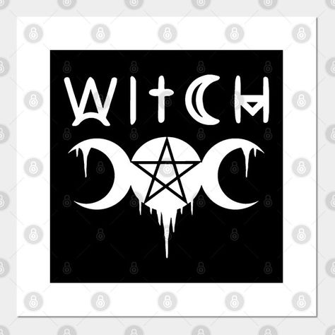 Wiccan Tshirts, Gothic Painting Ideas, Witch Painting, Basic Watercolor, Gothic Themes, Cute Canvas Paintings, Pink Painting, Moon Wall, Canvas Painting Designs