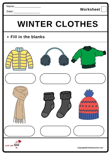 Winter Clothes Worksheet 2 | FREE Download  Check more at https://kto5education.com/winter-clothes-worksheet-2/ Winter Clothes Worksheets For Kids, Clothes Worksheet, Winter Pins, Circle Time, Winter Clothing, Winter Clothes, Worksheets For Kids, Projects For Kids, Toddler Activities