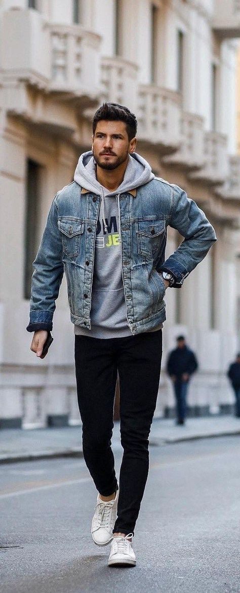 mens fashion 2019 australia Man Street Style, Hoodie Outfit Men, Winter Mode Outfits, Outfit Hoodie, Black Jeans Outfit, Neue Outfits, Outfit Jeans, Winter Outfits Men, Ranveer Singh