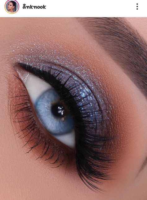 Sliver Makeup, Blue Eyes Make Up, Blue Eyeshadow Looks, Blue Makeup Looks, Great Makeup, Date Night Makeup, Prom Eye Makeup, Prom Makeup Looks, Eye Makeup Styles