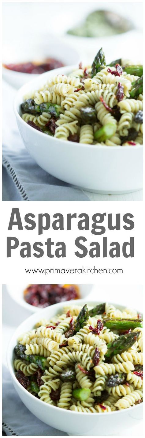 Easy Asparagus Pasta Salad - This Salad only requires 5-ingredients and it is gluten-free, quick to make and it is perfect to make ahead on the weekend and take to work all week. Asparagus Pasta Salad Recipes, Pasta Salad Asparagus, Pasta Salad With Asparagus, Salad Asparagus, Pasta Primavera Salad, Asparagus Pasta Salad, Recipes Asparagus, Easy Asparagus, Healthy Pasta Salad Recipes