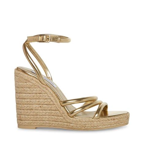 & Other Stories satin mini wrap … curated on LTK Gold Espadrilles, Gold Wedges, Steve Madden Store, Mini Wrap, Espadrilles Platform, Shoe Obsession, Wedge Espadrille, Wedge Sandal, Espadrilles Wedges