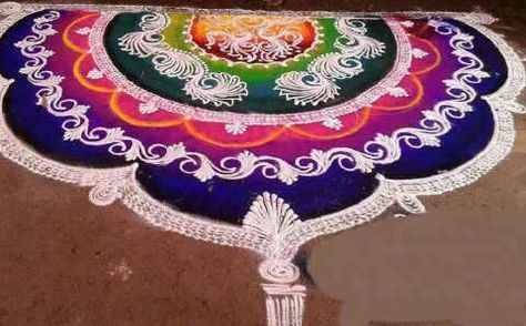 Swami Rangoli, Sanskar Bharti Rangoli, Sanskar Bharti Rangoli Designs, Diwali Ideas, Rangoli Designs For Competition, Creative Rangoli, Indian Rangoli Designs, Ideas For House, Pattern Illustrations