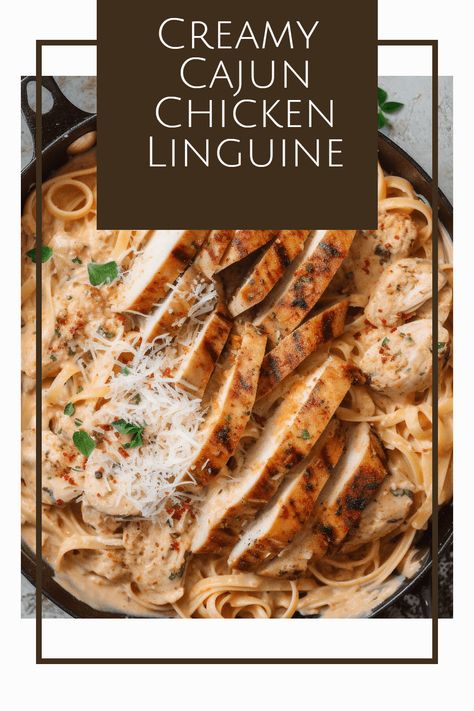 Chicken Pasta With Tomatoes, Cajun Chicken Linguine, Spicy Cajun Chicken Pasta, Linguine Alfredo, Chicken Linguine, Spicy Chicken Pasta, Creamy Cajun Pasta, Pasta With Tomatoes, Creamy Cajun Chicken