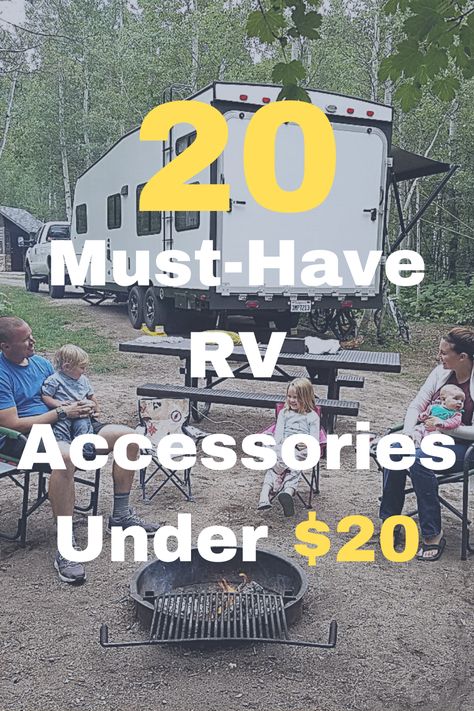 Rv Camper Must Haves, Rv Camping Hacks Outdoor Ideas, Packing A Travel Trailer, Trailer Hacks Diy Rv Camping, First Time Rv Camping Tips, Camping Needs For Camper, Camp Trailer Must Haves, Camper Setup Ideas, Rv Camping Tips And Tricks