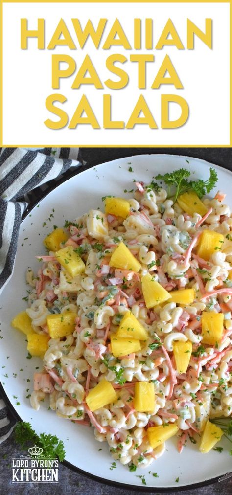 A traditional Hawaiian Pasta Salad does not include fresh pineapple, however, the combination of the two is just wonderful! Loaded with lots of fresh veggies, and prepared with a lightened up creamy sauce, this version is delightfully refreshing and delicious too! #pasta #pastasalad #hawaiian #summersalad #picnic #bbq Hawaiian Pasta, Hawaiian Pasta Salad, Pineapple Salad Recipes, Picnic Pasta Salad, Vegetarian Pasta Salad, Hawaiian Macaroni Salad, Picnic Bbq, Macaroni Salad Recipe, Best Pasta Salad