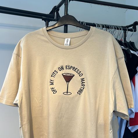 Who prefers espresso martinis, perfect for summer, cute, lightweight tee 🍹  #burnsyembroidery #espresso #martinis #expressomartini #smallbusinesscheck Espresso Martinis, Espresso Martini, Summer Girls, Martini, Espresso, Embroidery, On Instagram, Instagram