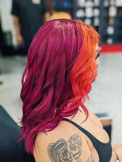 Vivid hair color
Orange hair
Magenta hair
Color block Pink Magenta Hair, Orange And Magenta Hair, Bright Magenta Hair, Magenta And Yellow Hair, Hicolor Magenta, Magenta Hair Colors, Pink And Orange Hair, Bright Pink Hair, Magenta Hair