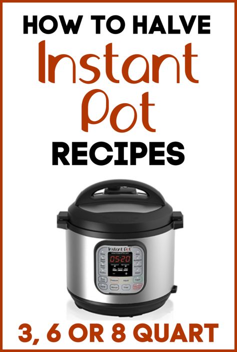 How to halve Instant Pot recipes: Do you have a mini 3 quart Instant Pot? Or do you simply want to cook for 2 or 3 people in your 6 or 8 quart Instant Pot? You’ll need to cut the Instant Pot recipes in half first. Here are the things you need to know to get started. #instantpot #instapot #pressurecooking Chicken Barley, Instant Pot Recipe, Barley Soup, Easy Instant Pot Recipes, Instant Pot Dinner Recipes, Cooking For Two, Instapot Recipes, Instant Pot Pressure Cooker, Instant Pot Chicken