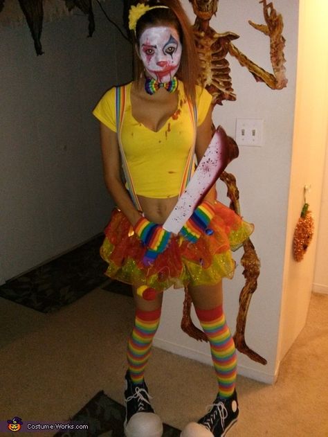 Brittany: My mom started me on a clown collection when I was a kidshe has no idea I would become a killer clown for Halloween!. Photo 2 of 2. Scary Clown Costume, Clown Costume Women, Halloweenský Makeup, Clown Halloween Costumes, Creepy Halloween Costumes, Permanente Make-up, Halloween Clown, Party Costumes, Halloween Makeup Scary