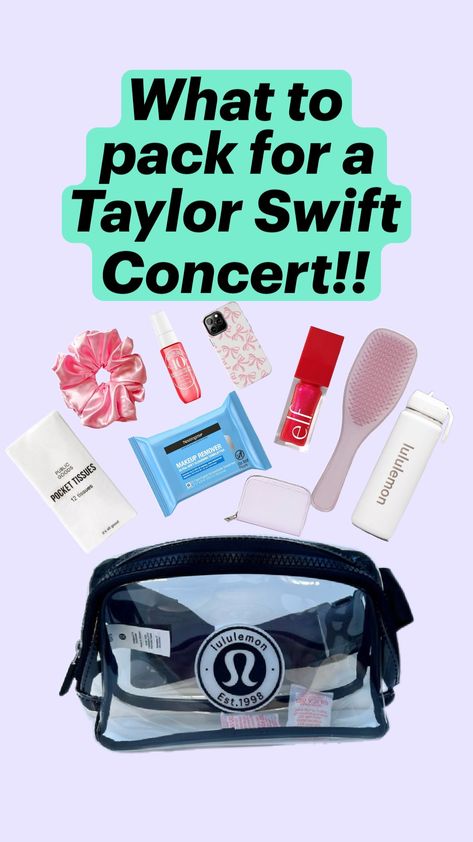 Just a idea for a Taylor Swift concert! (Always make sure you bring a clear bag!) Taylor Swift Concert Traditions, Taylor Swift Concert Tickets, Taylor Swift Concert Bag, Taylor Swift Rain Concert, Clear Concert Bag, Taylor Swift Concert, Clear Bags, What To Pack, Swift