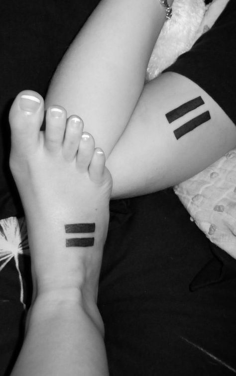 Equal rights <3 Equal Sign Tattoo, Female Tattoo Designs, Equal Sign, Left Arm Tattoos, Cool Shoulder Tattoos, Couples Tattoos, Sign Tattoo, Tattoo Designs For Girls, Tattoo Meaning