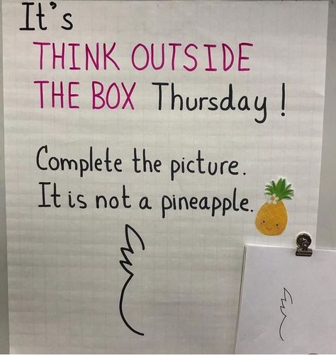 Edutopia Sel Education, Think Outside The Box Thursday, Complete The Picture, Box Drawing, Flexible Thinking, Responsive Classroom, Daily Writing Prompts, Bell Work, Morning Meeting