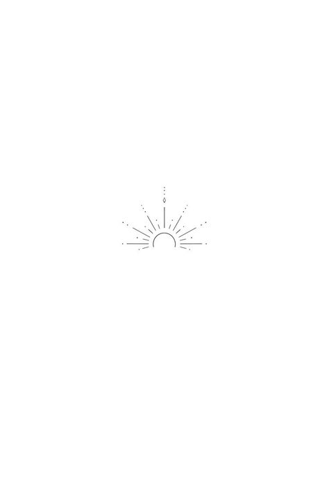 Sun And Shell Tattoo, Dainty Rainbow Tattoo, Simple Sun Tattoo Designs, Small Tattoos Fine Line, Mindfullness Tattoos, Sun Minimalist Tattoo, Sun Fine Line Tattoo, Sun Tattoo Fine Line, Sun Tattoo Minimalist