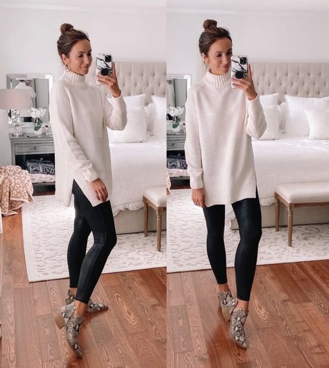 Leggings Work Outfit, Happy Saturday Friends, Saturday Outfit, Leather Leggings Outfit, Look Legging, Sweater Poncho, Go Back To School, Labor Day Weekend, Target Clothes