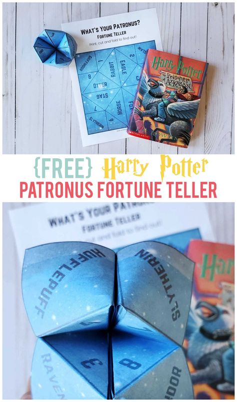 {FREE} Harry Potter Patronus Fortune Teller Printable - Sunshine and Munchkins Harry Potter Fortune Teller, Fortune Teller Printable, Printable Fortune Teller, Harry Potter Word Search, Harry Potter Flying Keys, Harry Potter Printable, Harry Potter Words, Harry Potter Movie Night, Harry Potter Printables Free