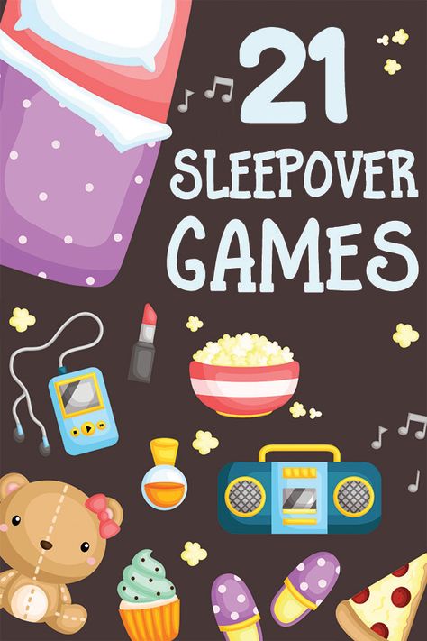 21 Sleepover Games for Your Next Kids Pajama Party #partygames #kidsparty #sleepover Kids Pajama Party, Pijamas Party Ideas, Pajama Party Games, Girls Sleepover Party, Teenager Party, Cer Nocturn, Sleepover Party Games, Birthday Sleepover Ideas, Slumber Party Birthday