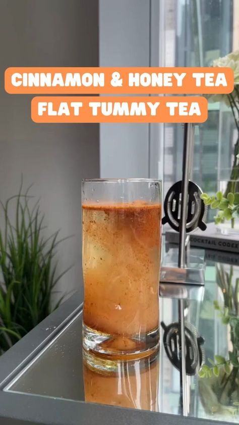 Flat Tummy Drink, Flat Tummy Tea, Tummy Tea, Curb Cravings, Fat Burning Tea, Water In The Morning, How To Make Smoothies, Honey Tea, Belly Fat Burner Drink