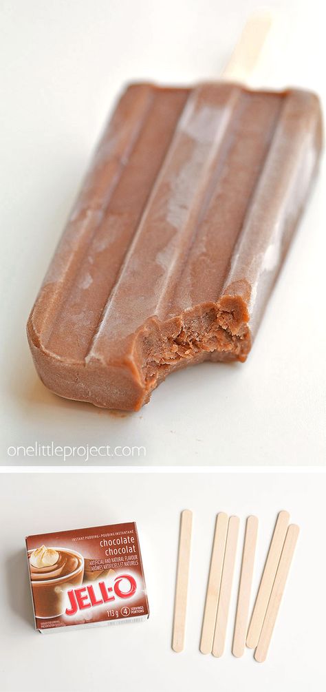 Push Up Popsicle, Ice Cream Inspired Desserts, Popsicle Mold Ideas, Fudgical Recipe, Instant Pudding Popsicles, Fudgecycle Recipe Homemade, Instant Pudding Ideas, Easy Summer Food For A Crowd, Easy Popsicle Recipes For Kids