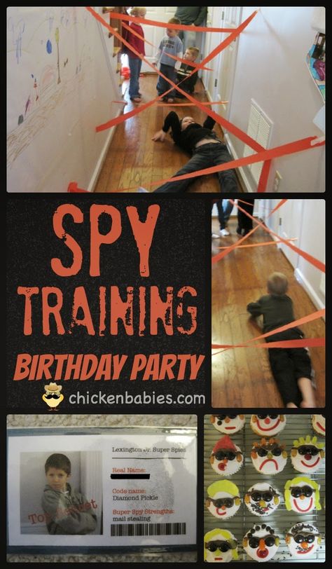 Awesome ideas for a spy training birthday party. Love the laser maze! Spy Kids Party, Geheimagenten Party, Laser Maze, Spy Training, Secret Agent Party, Spy Birthday Parties, Detective Party, Ninja Birthday Parties, Spy Party