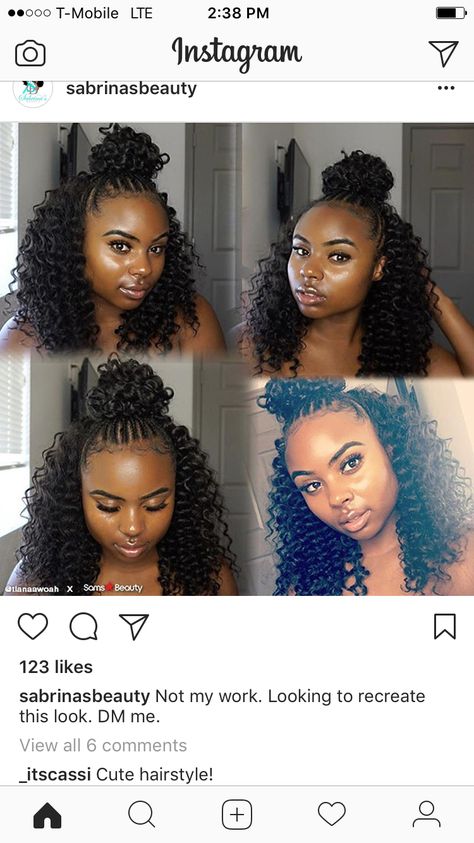 Curly Crotchet Hairstyles Half Up Half Down, Braided Front Crochet Back Hairstyles, Professional Braids, Curly Crotchet Hairstyles, Diva Hairstyles, 6 Braids, Braided Half Up Half Down Hair, Protective Styles For Natural Hair Short, Easy Braid Styles