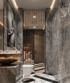 LUXURY BATH on Behance Luxury Toilet Design, Luxury Washroom, Luxury Powder Room, Toilet Design Modern, Luxury Toilet, Wc Design, Bathroom Accent Wall, Bathroom Paint, Bathroom Decor Luxury