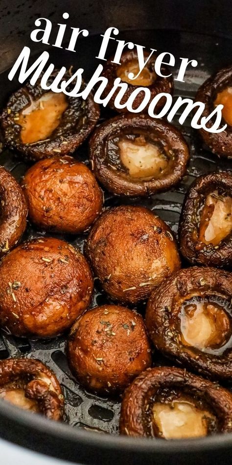 The Best Air Fried Mushrooms Recipe - Instant Pot #instantpot Air Fried Portabella Mushrooms, Air Fryer Portabella Mushroom Recipes, Fried Mushrooms Recipe, Air Fried Mushrooms, Air Fryer Mushrooms, Low Carb Air Fryer, Fried Mushroom Recipes, Air Fryer Dinner, Actifry Recipes