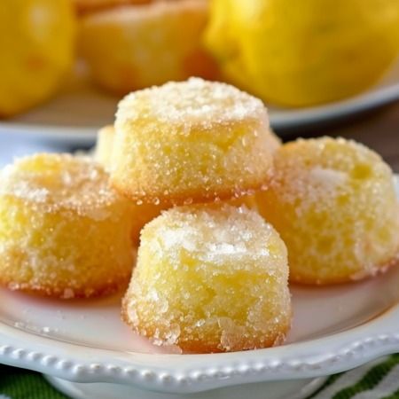 MINI LEMON DROP CAKES Mini Lemon Cakes, Lemon Cake Bites, Mini Pound Cakes, Drop Cake, Cake Shots, Lemon Cakes, Grandma's Recipes, Mini Bundt, Lemon Bundt Cake