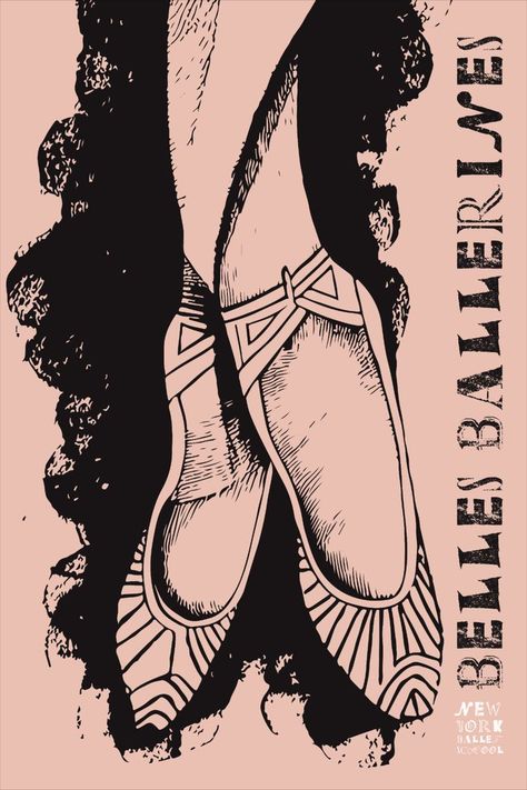 Ballerina Illustration, Shoe Wall Art, Shoes Wall, Ballet Poster, Ballet Posters, New York City Ballet, Fabric Poster, Ballet School, Dance Poster