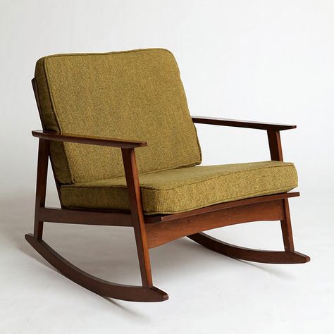 Mid-Century Rocker Chair Mid Century Modern Rocking Chair, Mid Century Rocking Chair, Modern Rocker, Upholstered Rocking Chairs, Modern Rocking Chair, Rocking Armchair, Rocker Chairs, Mid Century Modern Chair, Outdoor Rocking Chairs