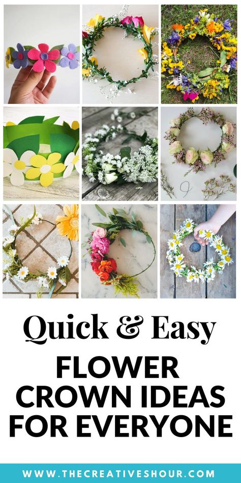 How To Make Flower Crown Step By Step, Flowers Crown Diy, Diy Flower Crown For Kids, How To Make Flower Crown, Silk Flower Crown Diy, How To Make A Flower Crown, Crown Ideas Diy, Floral Headpiece Diy, Flower Crowns Diy