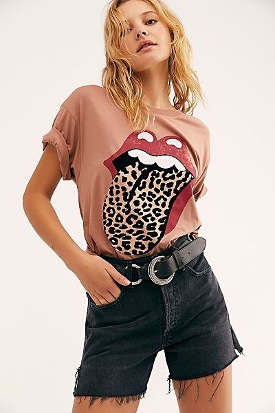 From Snoopy to smiley faces, the shirts that keep us smiling. Oversize Tshirt Outfits, Rocker Tee, Animal Print T Shirts, Crewneck Style, Free People Store, Chic Casual, Top Graphic Tees, Boyfriend Tee, Tshirt Outfits