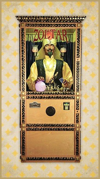 Deluxe - Zoltar.org Zoltar Fortune Teller, Vintage Fortune Teller, Machine Project, Cardboard Houses, Cardboard Standup, Work Decor, Fortune Tellers, Vintage Arcade, Circus Train