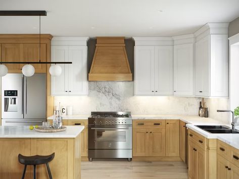 Top 9 Kitchen Cabinet Color Trends for 2024 | Fabuwood Fabuwood Cabinets, Natural Wood Kitchen Cabinets, Kitchen Color Trends, Top Kitchen Cabinets, Two Tone Kitchen Cabinets, Natural Wood Kitchen, Kitchen Cabinet Trends, Timber Kitchen, Two Tone Kitchen