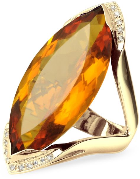 Forzieri Orange Gemstone and Diamond Yellow Gold Fashion Ring Marquise Cut Diamond Ring, Rings Green, Platinum Wedding Rings, Designer Rings, Topaz Engagement Ring, Gold Rings Fashion, Yellow Gold Setting, Buying Diamonds, Silver Bars