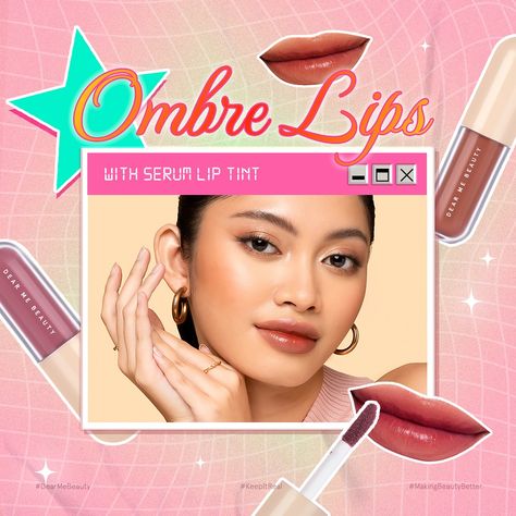 𝐋𝐞𝐭’𝐬 𝐠𝐞𝐭 𝐩𝐥𝐚𝐲𝐟𝐮𝐥 𝐰𝐢𝐭𝐡 🦄 𝐋𝐈𝐏 𝐂𝐎𝐋𝐎𝐑𝐒 🦄 Embrace your inner artist with vibrant ombre lips using our Serum Lip Tint. Play with colors and create stunning, natural looks effortlessly!✨ So? Which ombre lips is your 𝗵𝗲𝗿𝗼 combination?👇🏻 Posters Layout, Dear Me Beauty, Swiss Beauty, Cosmetic Inspiration, Graphic Design Posters Layout, Story Layout, Ombre Lips, Dear Me, Promotional Design