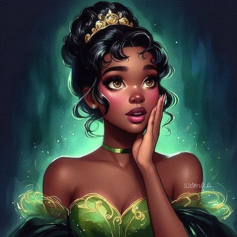 😱 #ai #ia #bingimagecreator | Instagram Yellow Cartoon Characters, Black Disney Princess, Tiana Disney, Yellow Cartoon, Princesa Tiana, Disney Princess Tiana, Animation Disney, Disney Princess Artwork, Disney Princess Fan Art