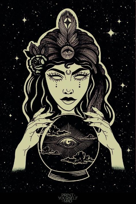 Fortune Teller Art, Occult Illustration, Witchy Wall Art, Magick Art, Witch Wallpaper, Inner Witch, Dark Magician, Dark Aesthetics, Dark Witch