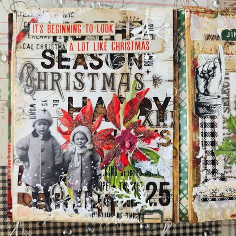 Tim Holtz Christmas 2023, Tim Holtz Folio, Tim Holtz Tutorials, Tim Holtz Tags, Tim Holtz Crafts, Christmas Junk Journal, Tim Holtz Dies, Christmas Ephemera, Christmas Journal