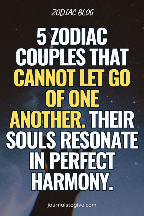 5 zodiac couples that cannot let go of one another. Their souls resonate in perfect harmony. They often feel an instant bond and understanding when they meet. Their relationship is marked by mutual respect, love, and support. They help each other grow and become better versions of themselves. Being with a soulmate feels natural and effortless, as if they were always meant to be together. Help Each Other Grow, Zodiac Couples, A Soulmate, Meant To Be Together, Perfect Harmony, Let Go, Zodiac Signs, Meant To Be, Drama