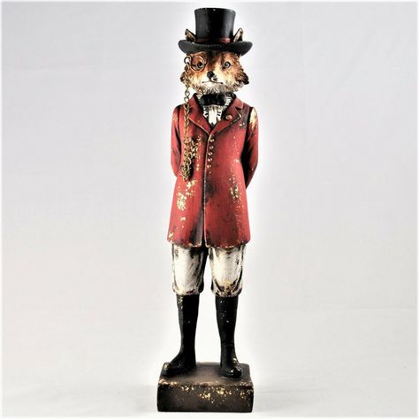 Fox Hunting Decor, British Hunting, Fox Statue, Décor Steampunk, Hunting Dress, Novelty Decor, Steampunk Fantasy, Fox Ornaments, Fox Dress