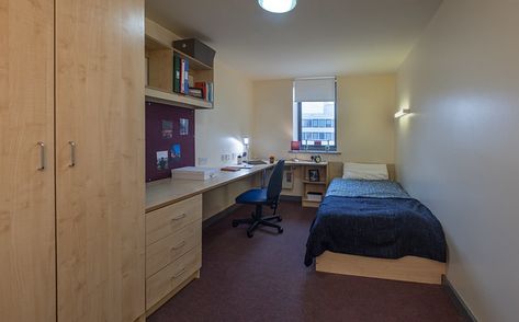 Student Bedroom University, Bedroom University, University Bedroom, Student Flat, University Accommodation, Student Bedroom, College Dorm Room Essentials, Art Studio Room, University Of Manchester