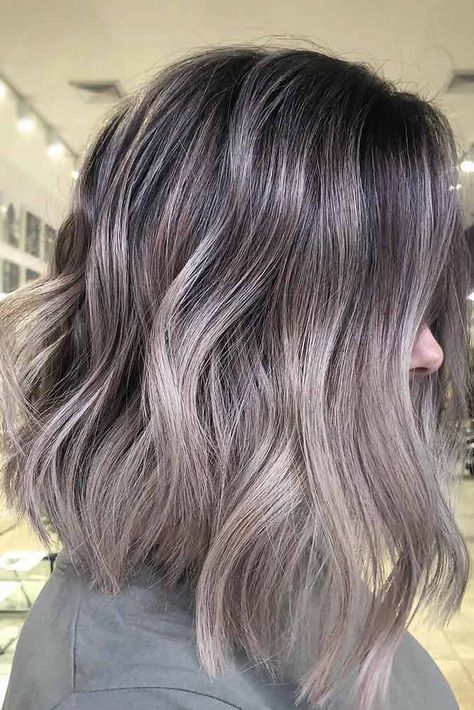 Smokey Ash Blonde For Black Hair #nlondehair #brunette #balayage ★ Ash blonde hair color is designed for ladies who want to rock the latest trends. Dive in our inspo-gallery to discover how different it can be: natural balayage ideas, icy highlights for medium brown hair, platinum hair ideas, and grey colors with lowlights are here! ★ #glaminati #lifestyle #hairstyles #haircolor Platinum Blonde Balayage Ombre Ash Brown Hair Color Ideas, Ash Toned Highlights, Fall Blonde Hair Color Balayage Ash, Milk Tea Hair Color Asian Short Hair, Violet Ash Blonde Hair, Brown Hair With Ash Balayage, Grey Brunette Balayage, Cool Toned Ash Brown Hair, Blonde For Black Hair